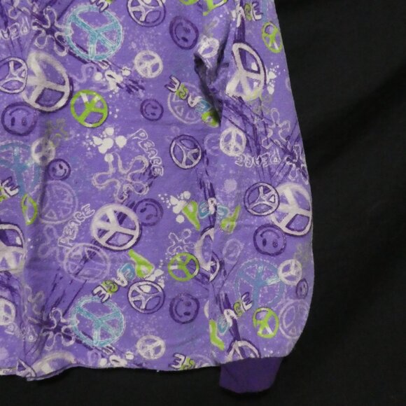 GEORGE | large (14-16) | Flannel Peace and Love Pajama Shirt and Pant Set - Picture 10 of 16